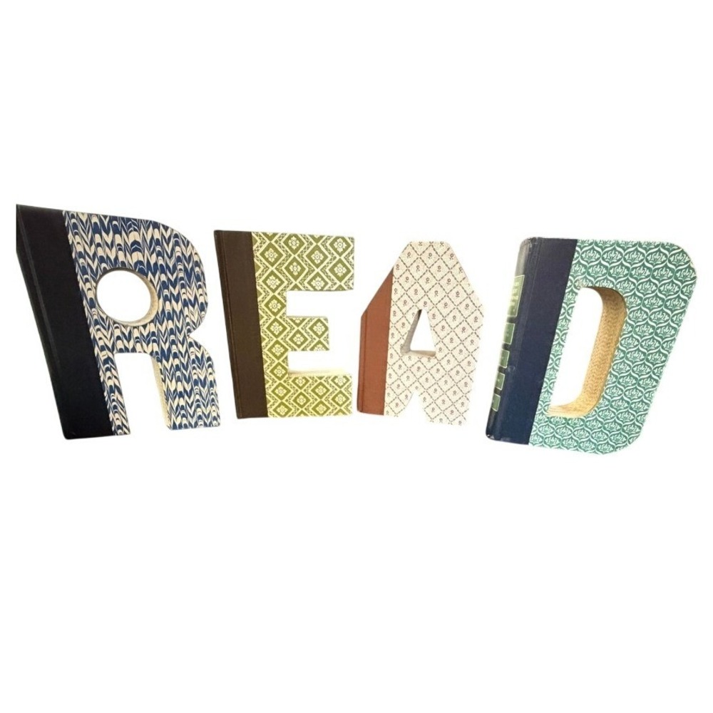 Upcycled Book Art Decor Reader's Digest READ Teacher Gift Classroom Shelfie